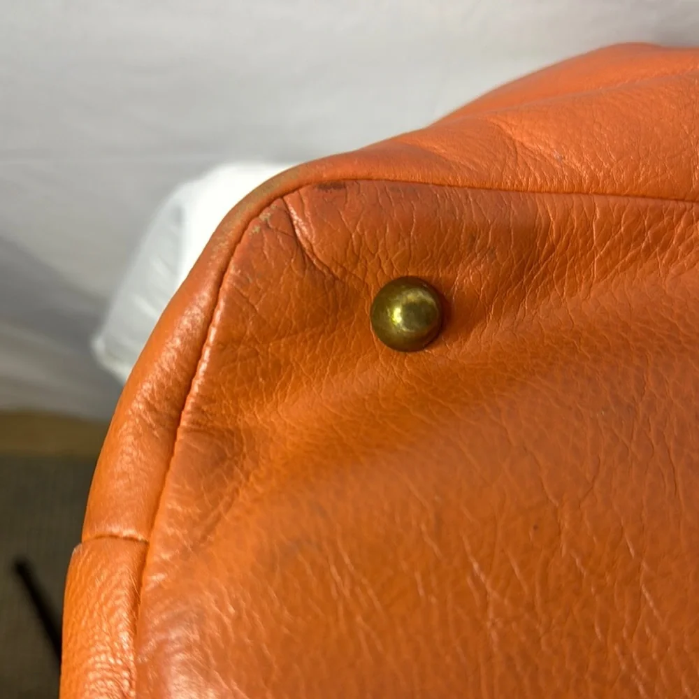 Dutchy Orange Leather Tote Bag